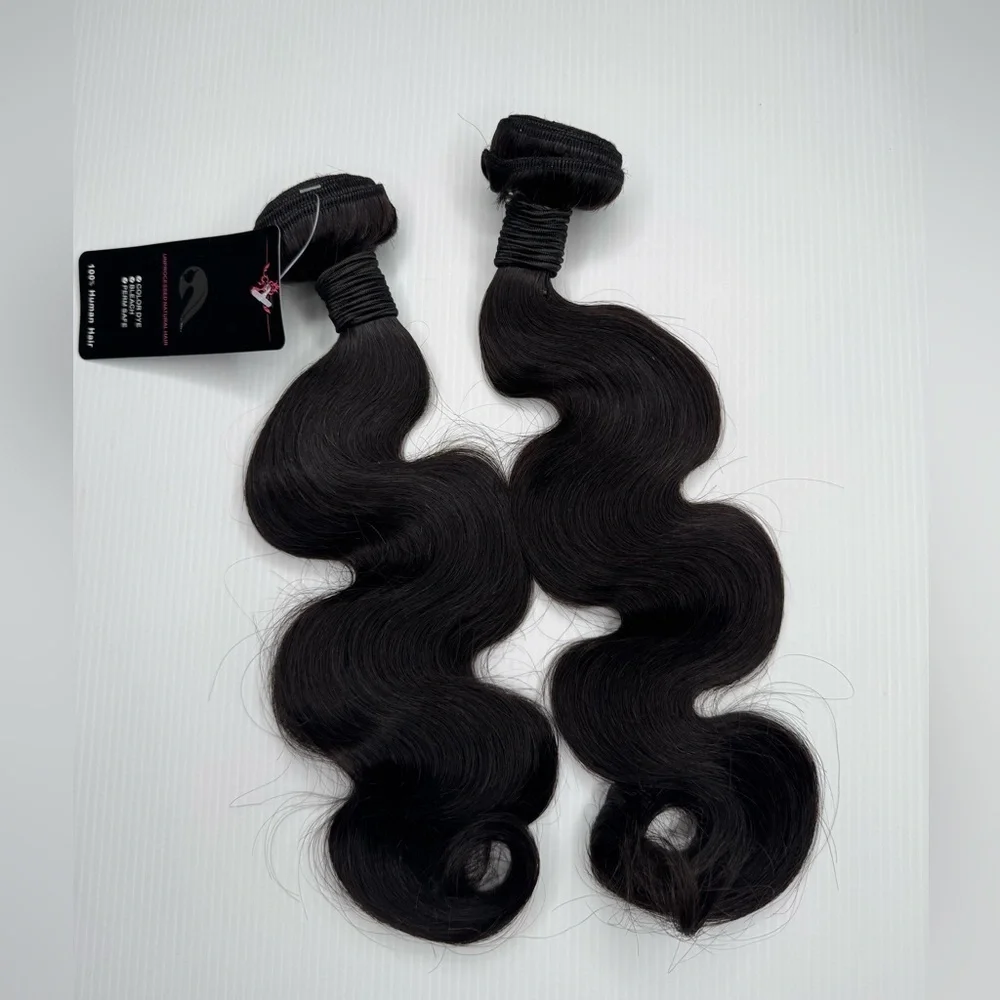 100% Human hair Body Wave Weft Hair Extensions in 16 In